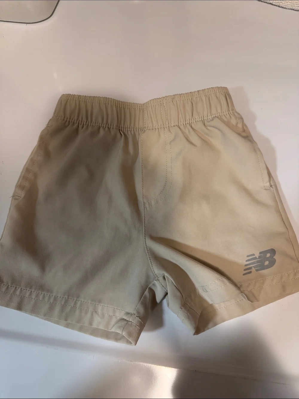 New Balance Kids Beige Elastic-Waist Shorts 18M